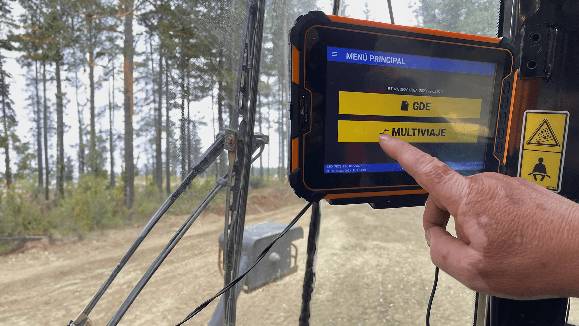 Visualización del sistema Dumper Tracking para control de camiones